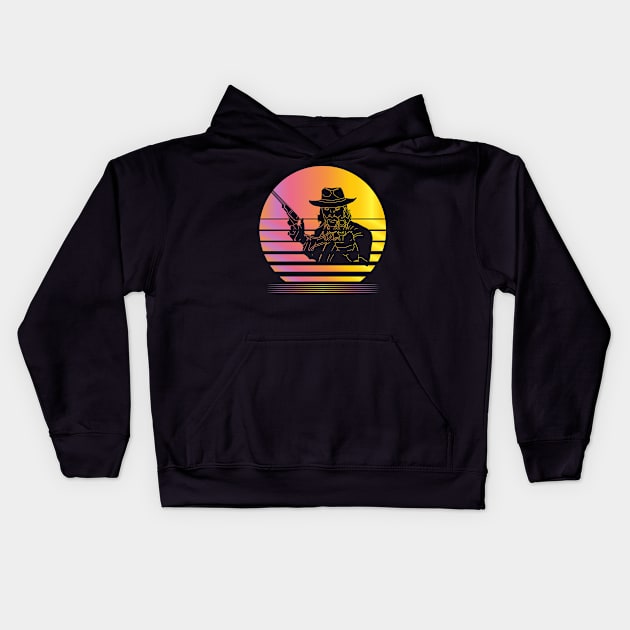 Western Legends Synthwave - Board Game Inspired Graphic - Tabletop Gaming  - BGG Kids Hoodie by MeepleDesign